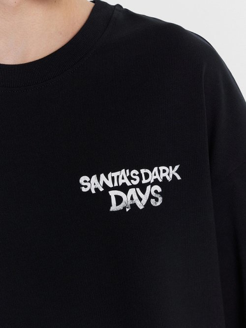Футболка мужска черная оверсайз с принтом «Santa’s dark day», фото 4 из 7