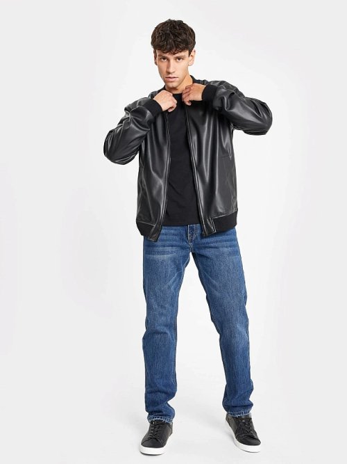 Жакет мужской из экокожи в черном цвете, фото 2 из 5