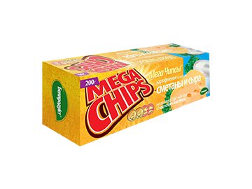 Чипсы картофельные Mega Chips со вкусом сметаны и сыра 200 г