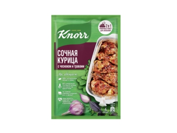 Смесь Knorr На второе д/сочной курицы с чесноком и травами + пакет д/запекания 27 г пак