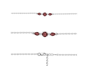Браслет декоративный Aquamarine, серебро 925 проба, вставка фианит