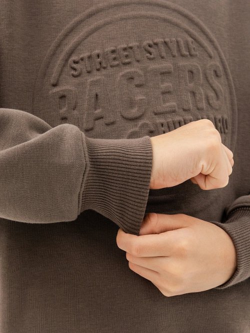 Джемпер для мальчиков коричневый с печатью, фото 7 из 8