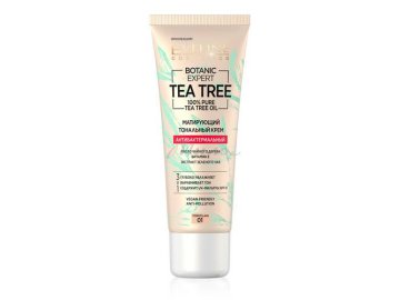 Крем тональный EVELINE Botanic Expert матирующий антибактериальный 3 в 1, тон 01 Porcelain, 30 мл