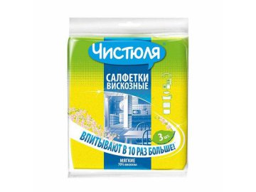 Салфетки вискозная Чистюля 340*380мм 3шт в Минске Мила