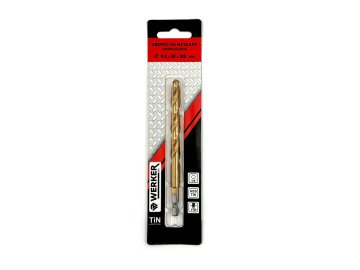 Сверло c 6гр.хв.1/4" по мет. 9,0 мм (под шур-т) (HSS-TiN,1шт) WERKER