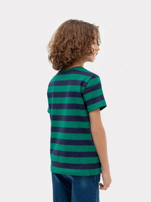 Футболка для мальчиков в сине-зеленую полоску, фото 5 из 7