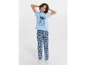 Пижама для мальчиков голубая с принтом Cookie Monster в Ивье Марк Формель