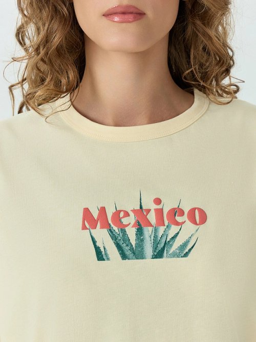 Футболка женская желтая "Mexico", фото 4 из 30