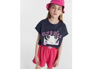 Футболка для девочек серая с принтом аниме Марк Формель