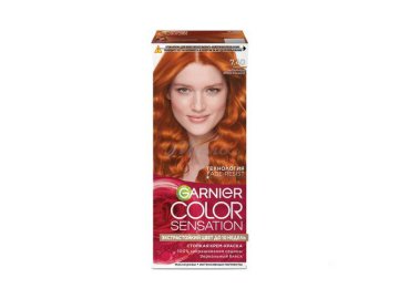 Мила акции Клецк - Крем-краска для волос GARNIER Color Sensation, тон 7.40 Янтарный Ярко-Рыжий, 110 мл
