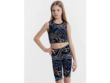 Топ для девочек в черном цвете с принтом "линиии" Марк Формель