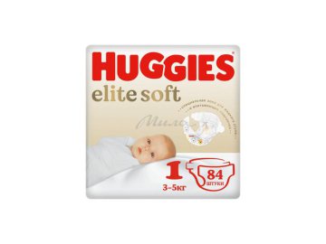 Подгузники детские HUGGIES Elite Soft 1 (3-5 кг), 84 шт