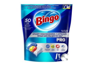 Капсулы для посудомоечных машин BINGO Pro, 50 шт
