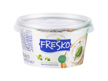Сыр творож. "FRESKO" (зелень, 65%) 140г на акции в магазинах Евроопт