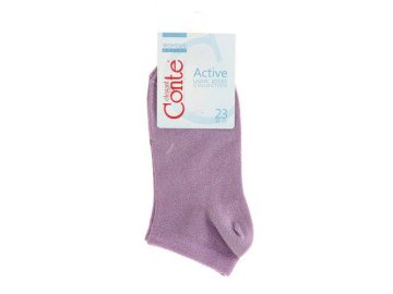 Носки жен. вискозные Conte ELEGANT ACTIVE светло-сиреневый р.23 (короткие, люрекс) арт.17С-57СП