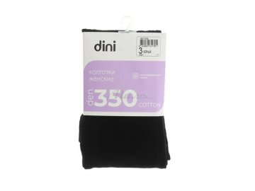 Колготки женские DINI Cotton 350, размер 3, тон черный, рисунок 000, арт. 1762В