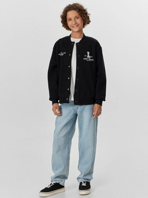 Бомбер для мальчиков черный с принтом "legacy unbroken", фото 4 из 10