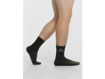 Носки мужские в цвете темный хаки с рисунком в виде надписи "Тепленько"