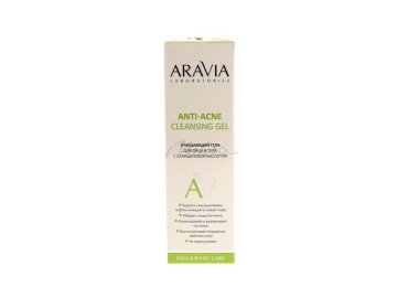 Гель для лица и тела ARAVIA Laboratories Anti-Acne Cleansing Gel очищающий с салициловой кислотой, 200 мл