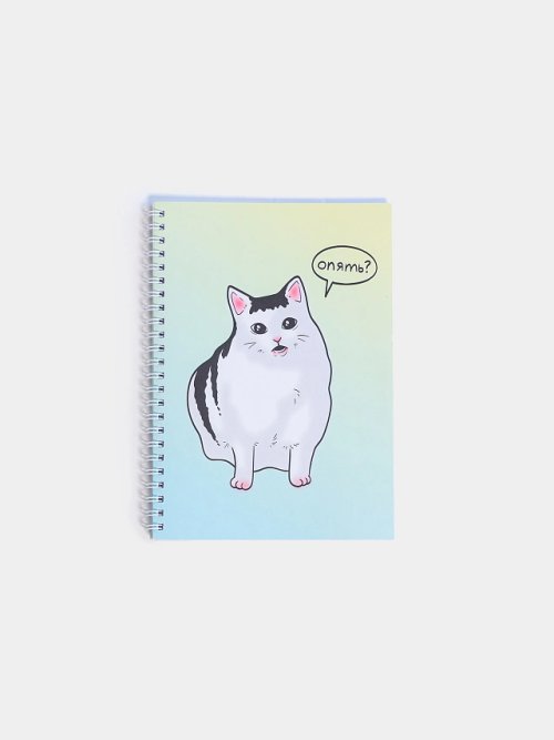 Блокнот с рисунком в виде мемного котика, фото 1 из 6
