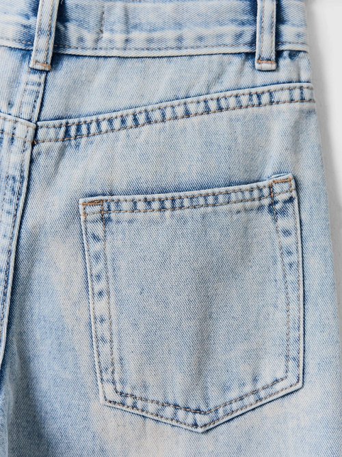 Джинсы для девочек barrel fit голубые, фото 9 из 10