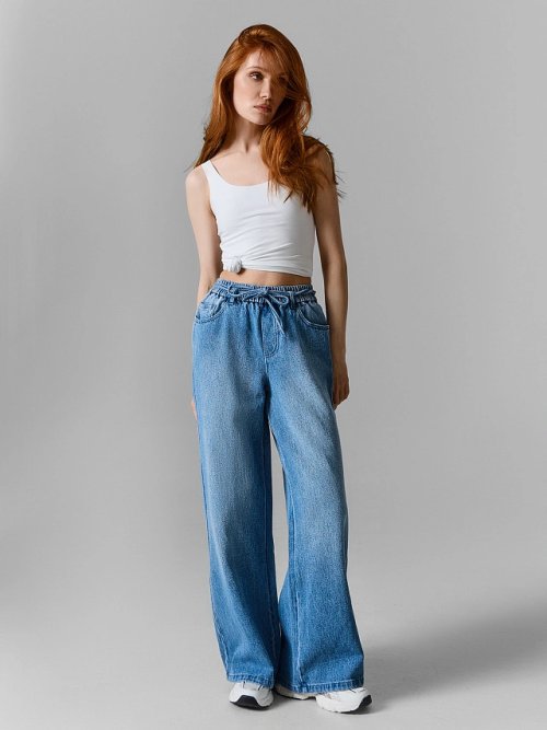 Джинсы женские wide leg синие, фото 2 из 7