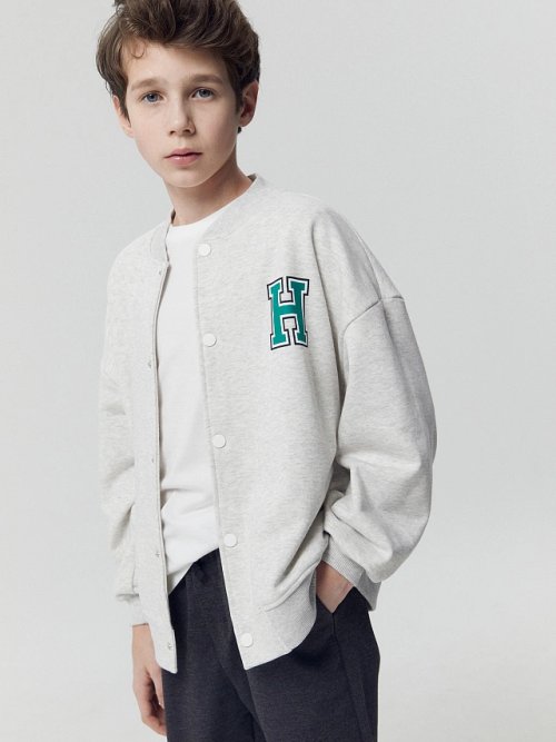 Толстовка для мальчика в сером цвете с печатью, фото 3 из 5