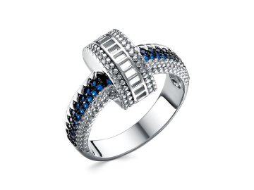 Кольцо декоративное Cloud7, серебро 925 проба, вставка цирконий