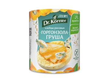 Хлебцы Dr Korner хрустящ Рисовые сырные Горгонзола с грушей 80 г
