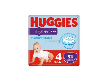 Трусики-подгузники детские HUGGIES Ultra Comfort Mega Boy 4 (9-14 кг), 52 шт