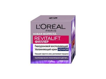Крем для лица и шеи ночной L'OREAL PARIS Revitalift Антивозрастной уход, филлер + гиалуроновая кислота, 50 мл