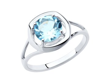 Кольцо декоративное Diamant, серебро 925 проба, вставка топаз
