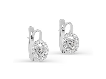 Серьги детские KABAROVSKY, серебро 925 проба, вставка фианит