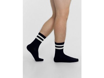 Носки мужские черные с рисунком в виде полосок