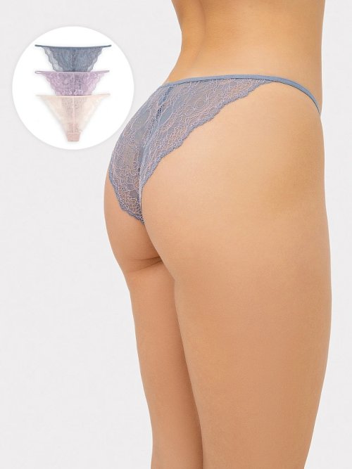 Трусы женские слипы мультипак (3 шт.) в сером цвете, фото 1 из 27