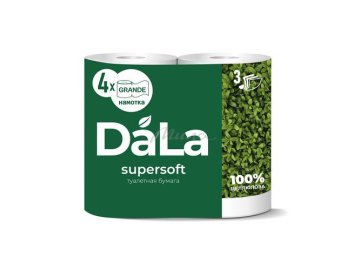 Бумага туалетная DALA трехслойная, 4 рулона