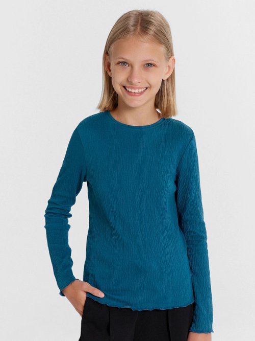 Джемпер для девочек изумрудного цвета, фото 2 из 5