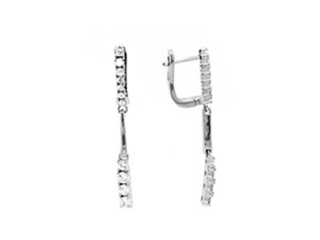 Серьги длинные, серебро 925 проба, вставка фианит