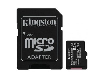 Карта памяти Kingston Canvas Select Plus microSDXC 64GB SDCS3/64GB (с адаптером)