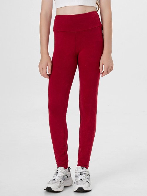 Легинсы для девочек красные с обработкой эйсид, фото 1 из 5