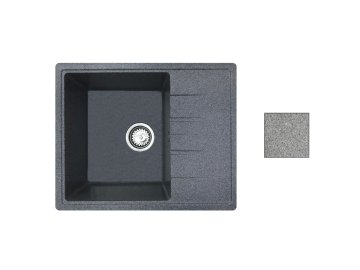 Мойка из каменной крошки MILA грей 57х46,5см. в компл. с сифоном