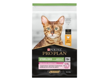 Корм Purina Pro Plan для стерилизованных взрослых кошек с чувствительным пищеварением, с курицей, DELICATE DIGESTION, 10кг