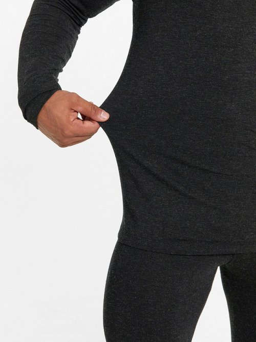 Джемпер "Термо" из бамбука и шерсти с воротником-стойкой в оттенке "антрацит", фото 3 из 27