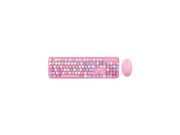 Набор: клавиатура+мышь aula ac306 (pink-colorful) Электросила