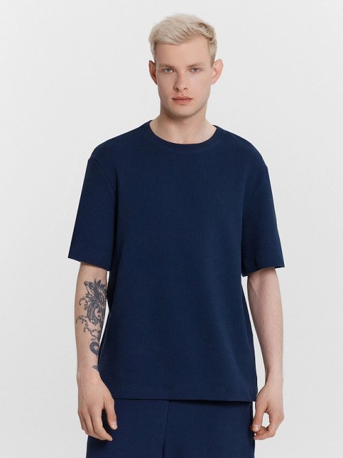 Комплект мужской синий: футболка и шорты, фото 3 из 8