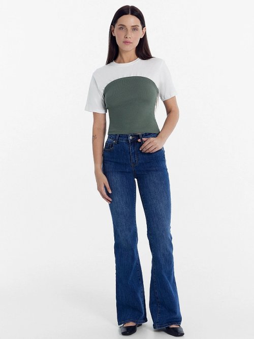 Джемпер женский бело-зеленый, фото 4 из 5