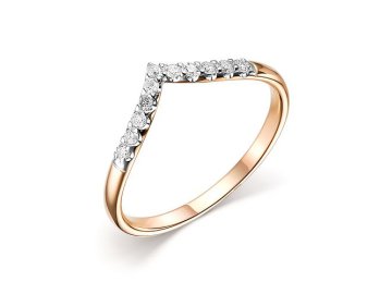 Кольцо декоративное Bellissima, красное золото 585 проба, вставка бриллиант