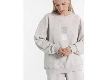 Свитшот женский серый с печатью