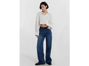 Джинсы женские Wide leg fit синие с высокой посадкой