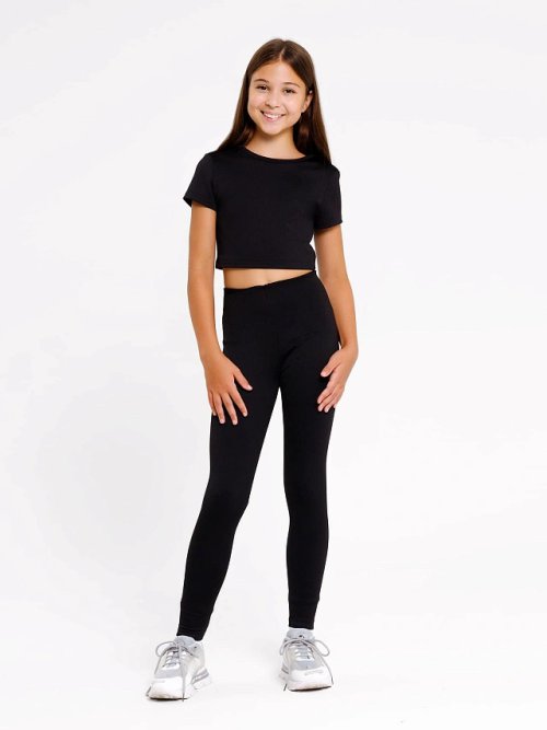 Спортивный джемпер для девочек в черном цвете, фото 2 из 4